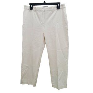 Elie Tahari x Nordstrom Women's White Flat Front Cropped Dress Pants Size‎ 10